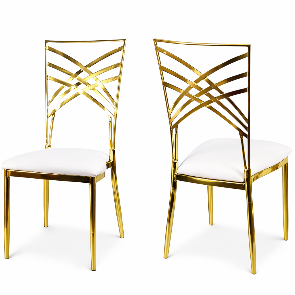 Silla Venecia dorada cromada