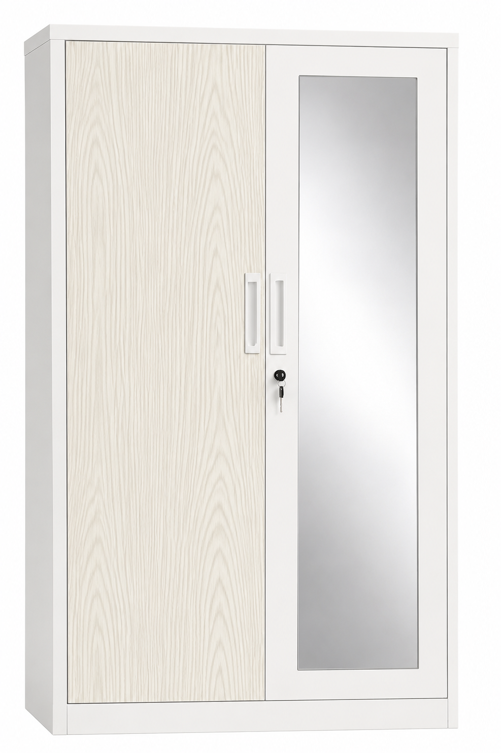 Closet metálico de 2 puertas con diseño decorativo diseño madera
