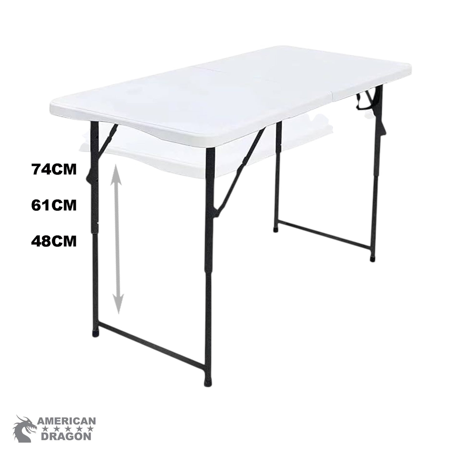 Mesa plegable de 1.22 altura ajustable