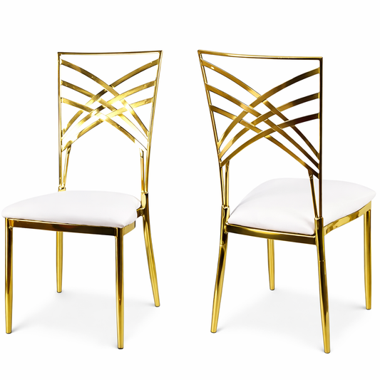 Silla Venecia dorada cromada