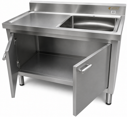 Mueble y lavadero de acero