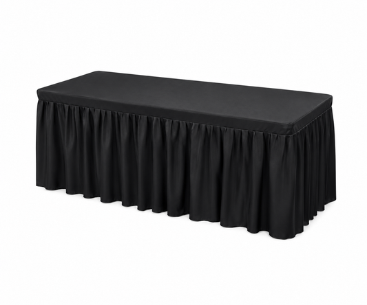 Mantel de Tela Oxford negro con Vuelos para Mesa de 1.80 Metros
