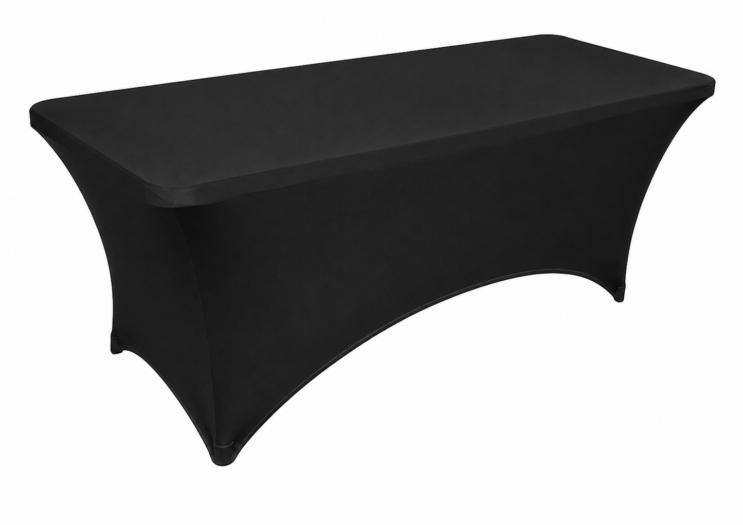 Mantel negro tipo cobertor Spandex para mesa Rectangular de 1.8 metros