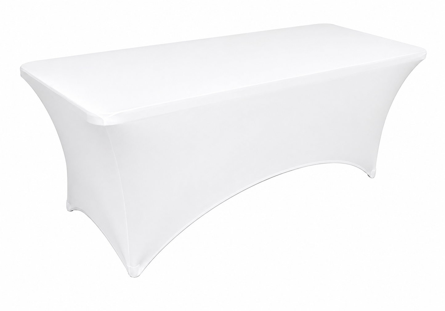 Mantel blanco tipo cobertor Spandex para mesa Rectangular de 1.8 metros