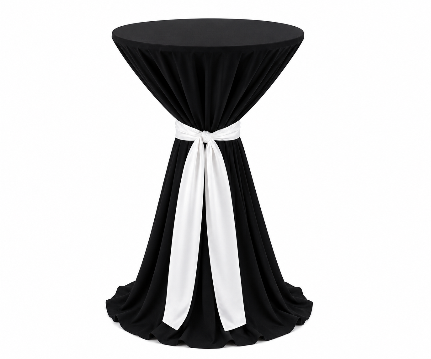 Mantel de Tela Oxford negro con Cincho para Mesa Coctelera