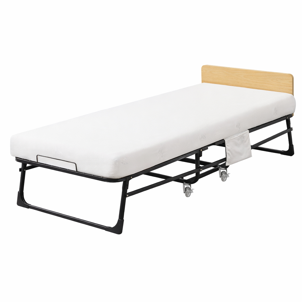 Cama plegable "roll-away" con rueditas