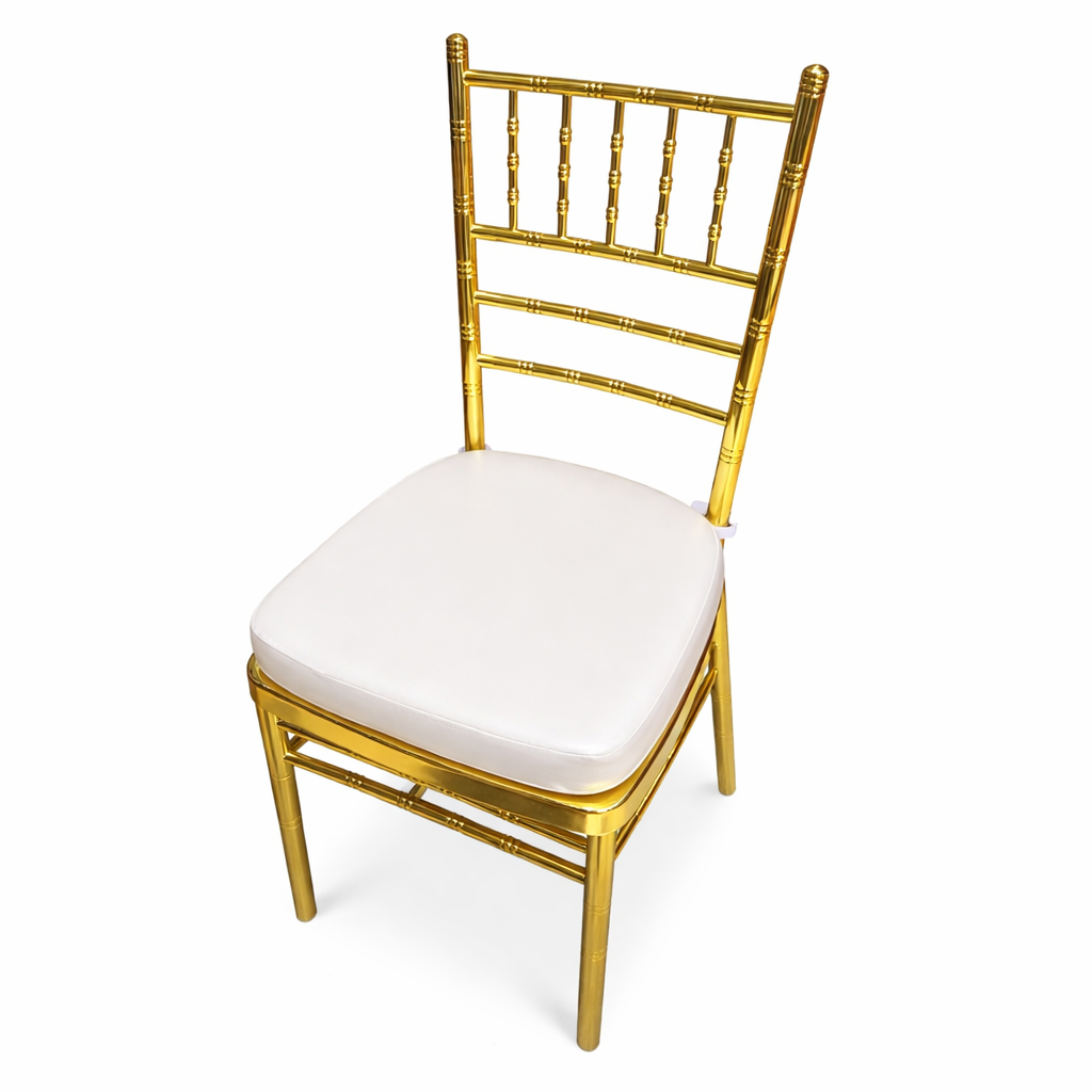 Silla Chiavari metalica CROMADA dorada