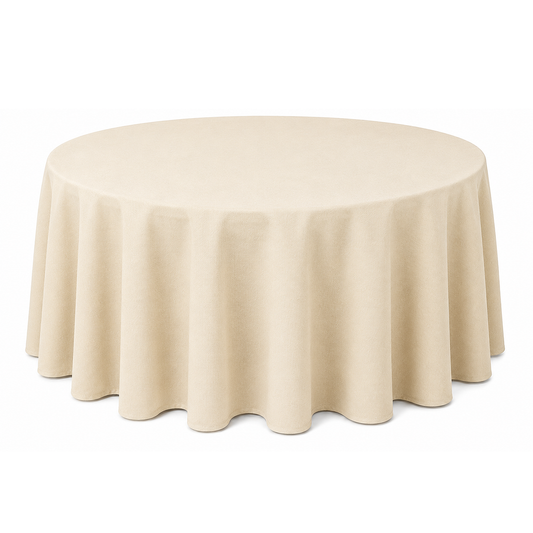 Mantel de Tela Oxford crema para Mesa Redonda de 1.53 m