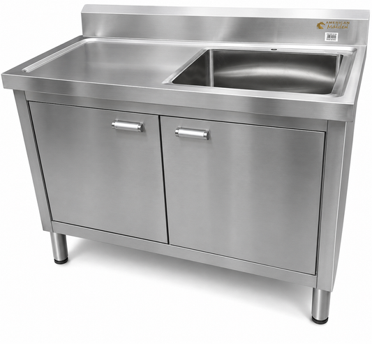 Mueble y lavadero de acero