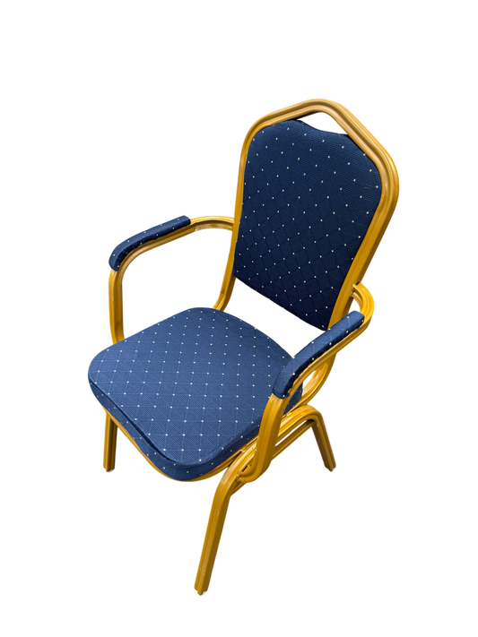 Silla tipo banquete Imperial con apoyabrazos color azul