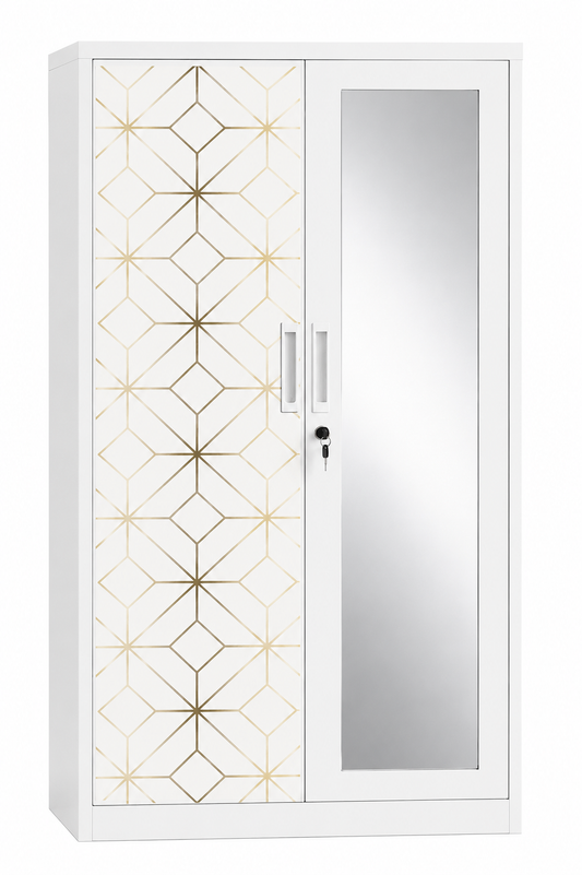 Closet metálico de 2 puertas con diseño decorativo diseño rombos