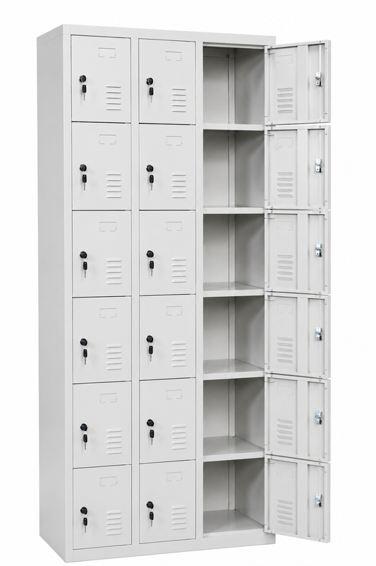 Locker Metálico de 18 Compartimentos
