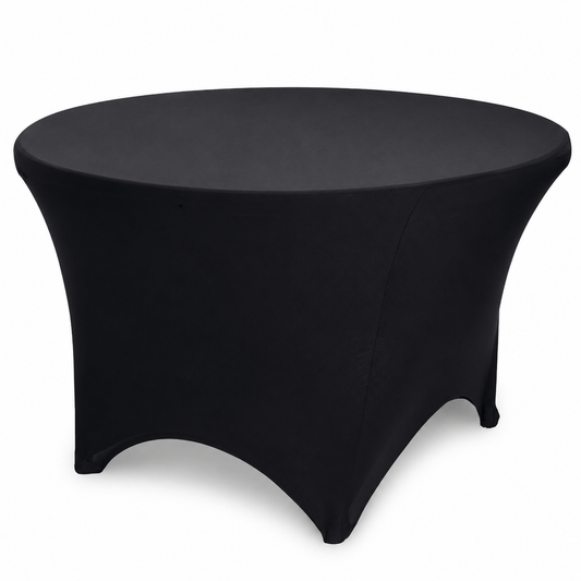 Mantel negro  Tipo Cobertor Spandex  para Mesa Redonda de 1.53 m