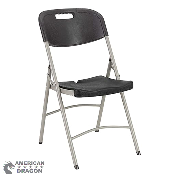 Silla plegable reforzada negra